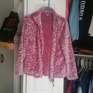 Fuzzy Cheetah Print Zip-Up Jacket